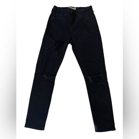 Topshop Black High Rise Jeans Size 30 - Picture 1 of 6